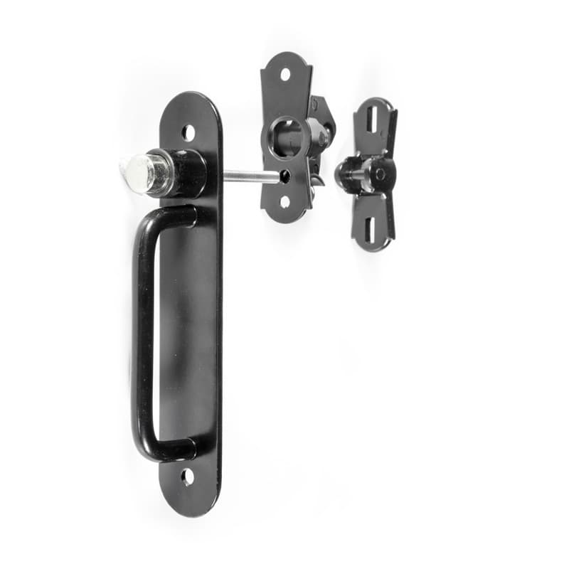 Fermapersiana a pulsante con maniglietta su placca in Ferro - Immagine 1