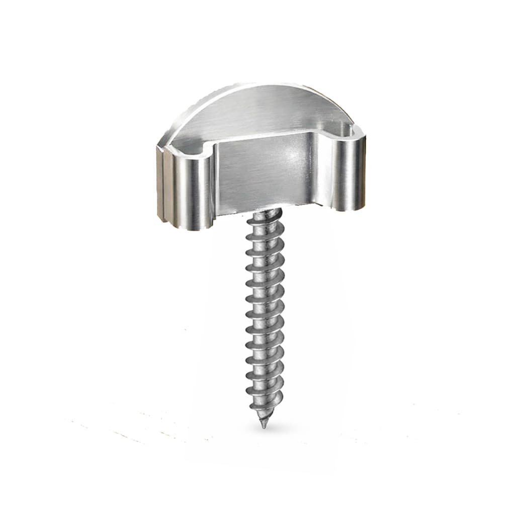 Fermo a mezzaluna a vite per spagnoletta in Inox AISI 316 - Immagine 1